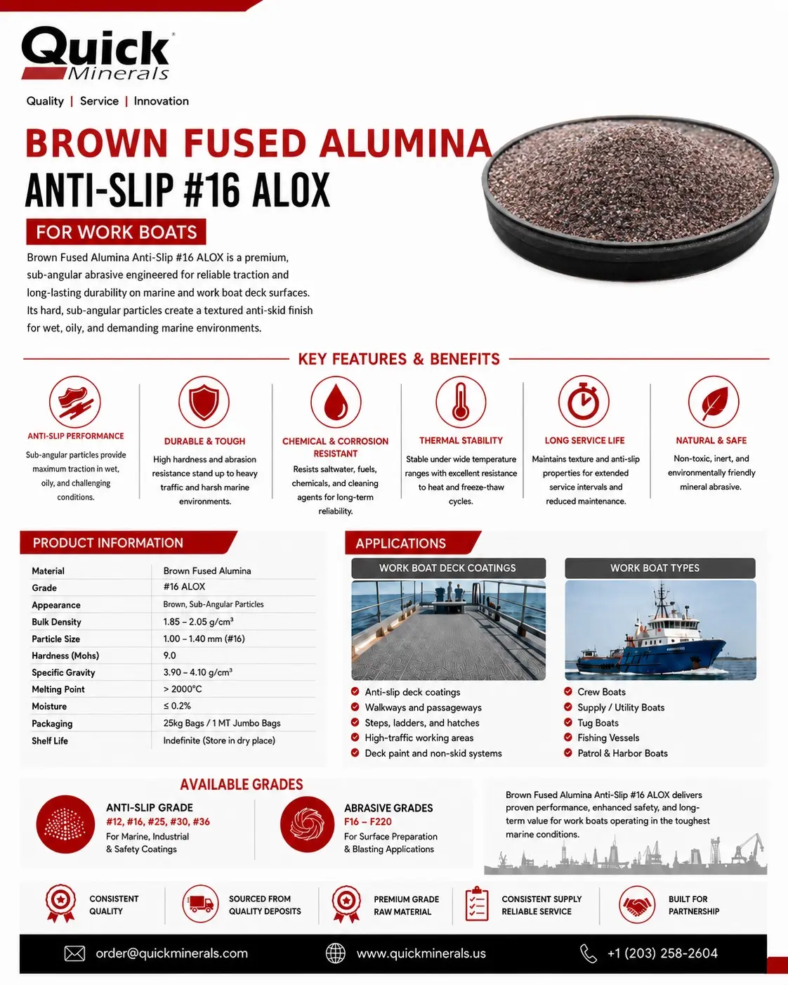 Brown Fused Alumina — Anti-Slip #16 product flyer